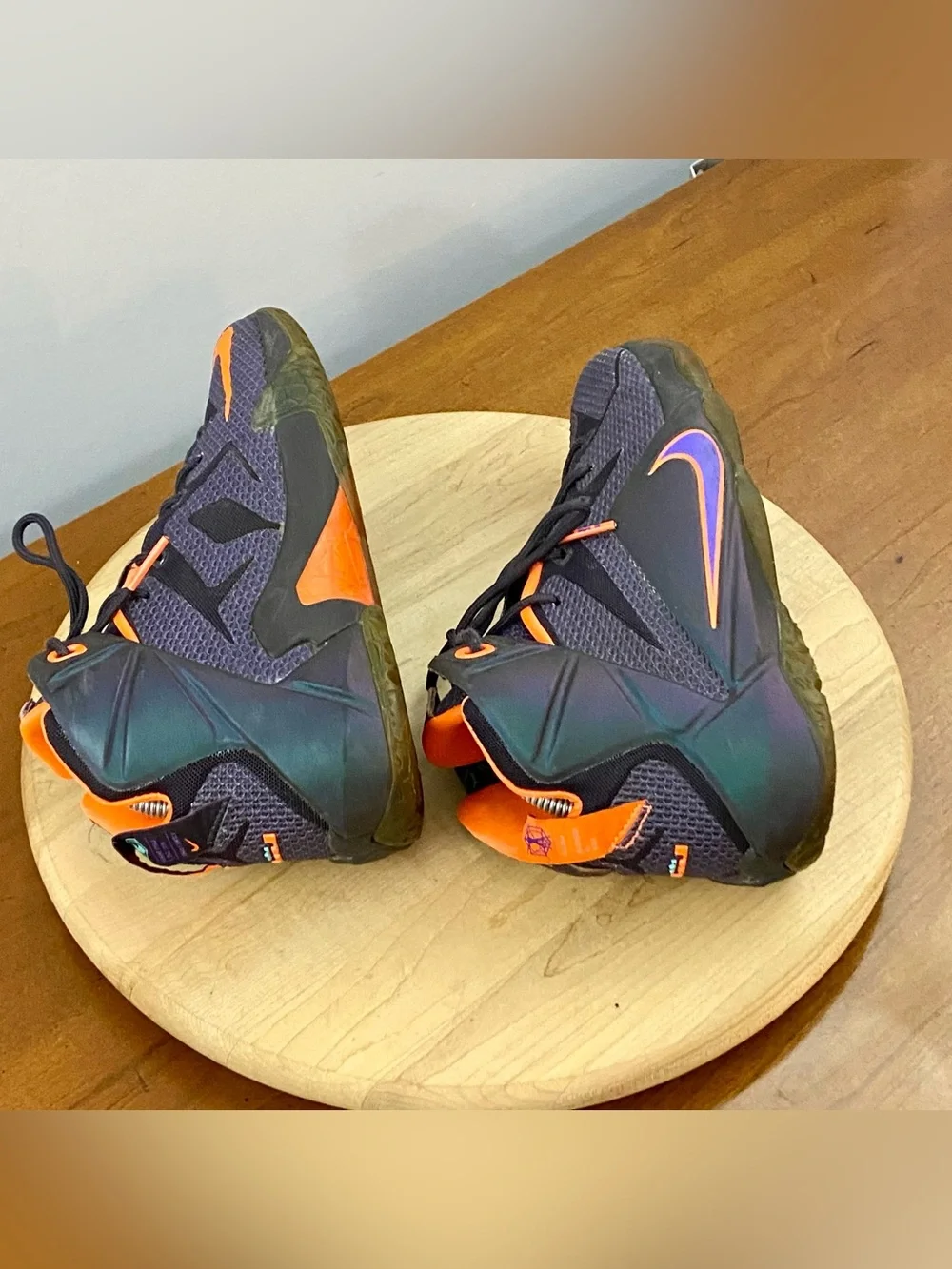 Nike LeBron 12 XII Instinct GS‎ Purple Orange Basketball Shoes 685181-500 Sz 7Y